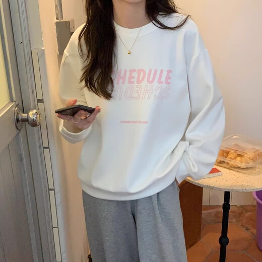 Jret new salt top spring and autumn thickened Korean version lazy loose versatile sweet style splicing sweatshirt for women to wear apricot sweatshirt velvet thickened M 86-105Jin Jin equals 0.5 kg Jret new salt top spring and autumn thickened Korean version lazy loose versatile sweet style splicing sweatshirt for women to wear apricot sweatshirt velvet thickened M 86-105Jin Jin equals 0.5 kg