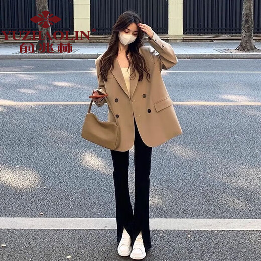 Yu Zhaolin Small Suit Women's 2022 Autumn and Winter Pure Lust Style Suit Jacket Women's Spring New Korean Style Street Top Black (Spot Priority) M Recommended 100-110 Jin Jin is equal to about 0.5 kg)