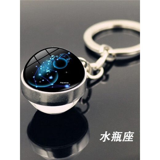 Starry Sky Twelve Constellations Series Key Chain Pendant Creative Couple Gift Men and Women Key Chain School Bag Ornament Crystal Capricorn