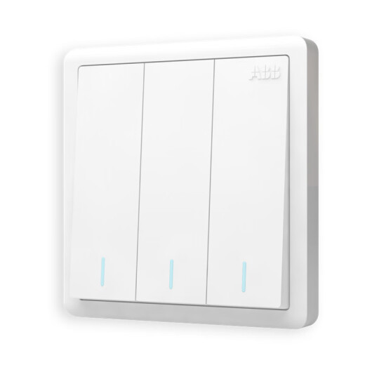 ABB switch socket panel 86 type with fluorescent three-open single control switch Yuanzhi series white AO103