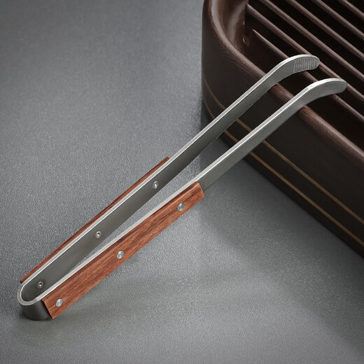 Unclumsy pure titanium tea clips solid wood kung fu tea set accessories tea leaf clips tea cup clips tweezers tea ceremony ornaments spare parts 1-ebony Youyi pure titanium tea clips