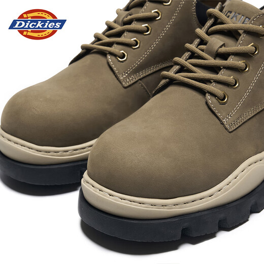 Dickies马丁靴男靴春季新款工装靴潮流低帮短靴子男士厚底户外休闲鞋 深卡其色 43 【偏大一码，适合运动鞋44】