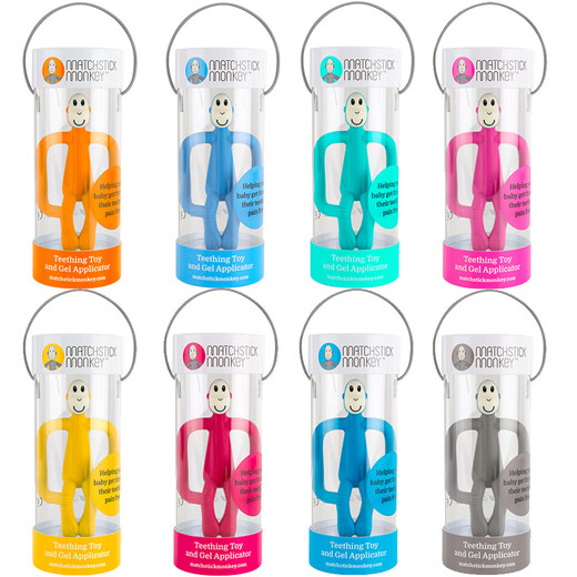 A British match monkey tooth gum tailless soothing gum molar stick baby oral period 0-3-4 months+-6-12 months tailless pink