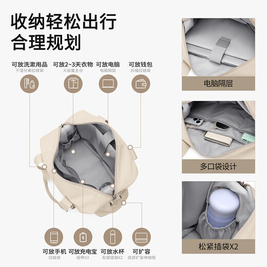 Bolsa de viaje de golf (GOLF) para mujeres en viajes de negocios, bolsa de fitness expandible, bolsa de equipaje portátil, bolsa cruzada de hombro con separación seca y húmeda para deportes, viaje