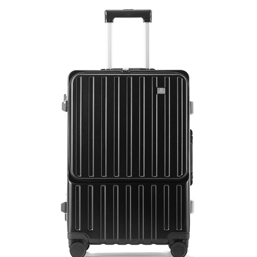 World Geographic Germany front opening suitcase men's trolley case password box women's universal wheel travel bag 20 inches cool black