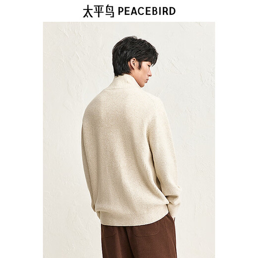 PEACEBIRD мужской свитер зимний шерстяной кардиган свободный свитер топы вязаный свитер повседневный кремово-белый 2XL