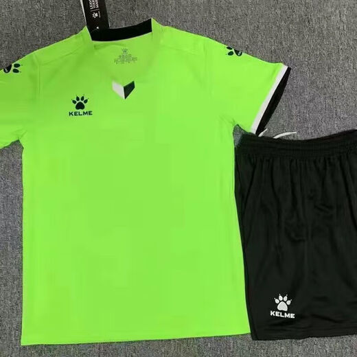 卡尔美（KELME）定制卡尔美足球套装印字速干学生训练短袖成人儿童比赛队服球衣 1 1048(定制款莹光绿) XXXXL(身高185-190)
