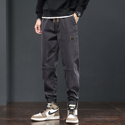 
Zhenweis casual pants men's spring and autumn new trendy brand work clothes loose harem pants ties legs sports long pants men 689 camel plus velvet + 689 dark gray plus velvet 3XL