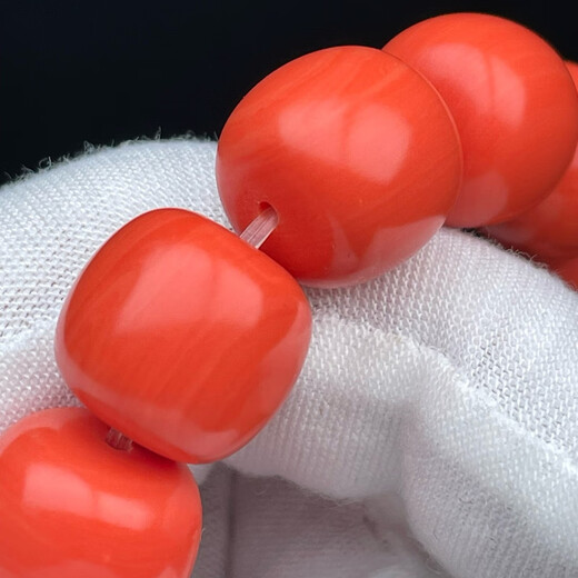 Six Pills Coral Loose Beads Single Circle Old Style Bucket Beads Bracelet Red Multi-Specifications Large Beads DIY Jewelry Multi-Purpose Buddha Beads Bracelet 108MM Single Circle 24 Beads