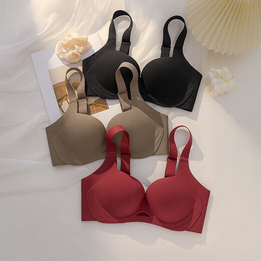 Adore Autumn and Summer Red Underwear for Women with Big Breasts and Smaller Wedding Bride Seamless Breast Reduction and Anti-Sagging Large Size Bra Red-Single Underwear 36/80D Top Support to Prevent Sagging