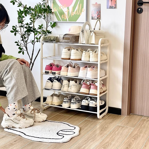 Einfaches Schuhregal an der Tür, mehrschichtige Hauseingangstür, Schuhschrank im Studentenwohnheim, Schuhregal, Hauptbild, nur noch 9889 Stück in Kunststoff + Stahlrohr übrig