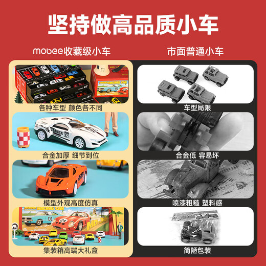 mobee集库汽车礼盒小汽车玩具3-6岁5合金车模型男孩生日六一儿童节礼物 【六一礼盒限定】集库汽车30辆 仿真模拟-沉浸式体验