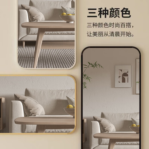 小匠材全身镜穿衣镜家用卧室宿舍网红落地镜铝合金镜子试衣镜白50*158