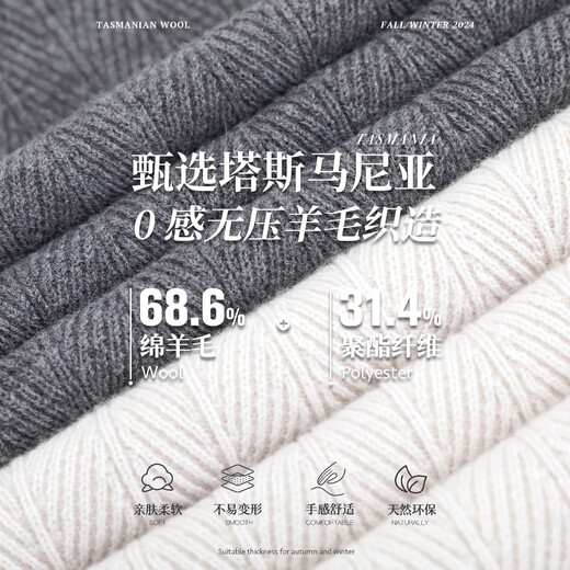 SanheerNew Arrivials 9-26 Nuevo producto Jacquard Textura suéter de cuello redondo tejido Daz761 Gray de arroz 54/2xl