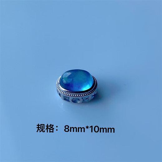 Xinxiang S925 silver inlaid natural aquamarine accessories diy bracelet necklace accessories separated beads silver jewelry large hole beads silver inlaid aquamarine No. 2