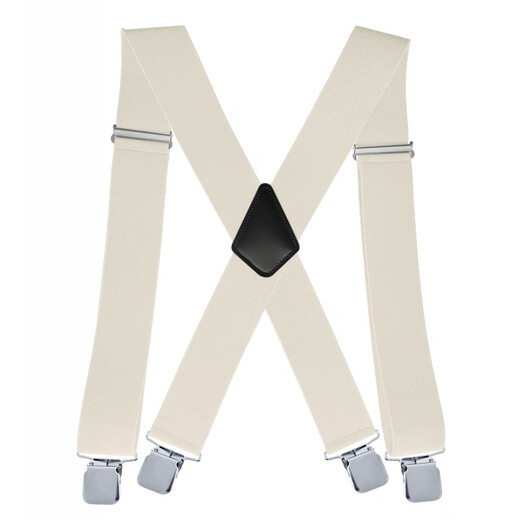 Yufan 5cm elastic elastic men's strap clip 4 clamp X-type adjustable suspender trousers strap 02 Navy Blue Unicode
