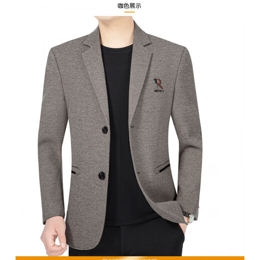 Playboy middle-aged men Korean style suit jacket autumn 2025 single suit solid color top business casual suit men's dad wear dark gray 2XL 185 size - suitable for 150-165Jin Jin is equal to 0.5 kg