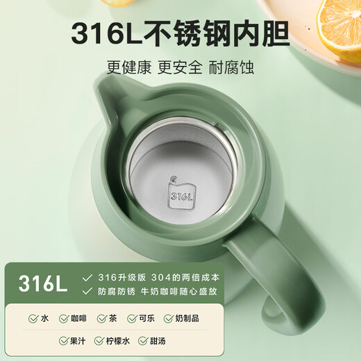 SUPOR thermos kettle household large-capacity kettle 316L stainless steel vacuum thermos bottle hot water kettle thermos boiling water bottle white