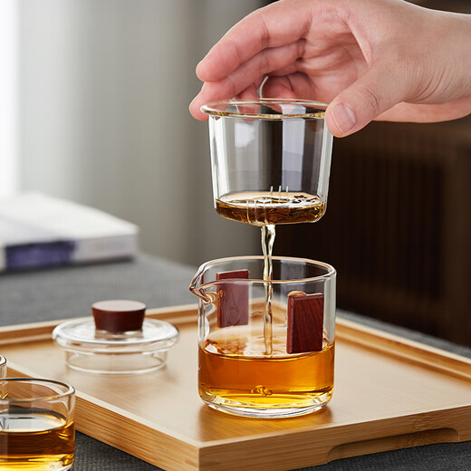 Mesni Glass Travel Tea Set Portable Quick Cup One Pot Two Cup Teapot Kung Fu Tea Set Tea Maker