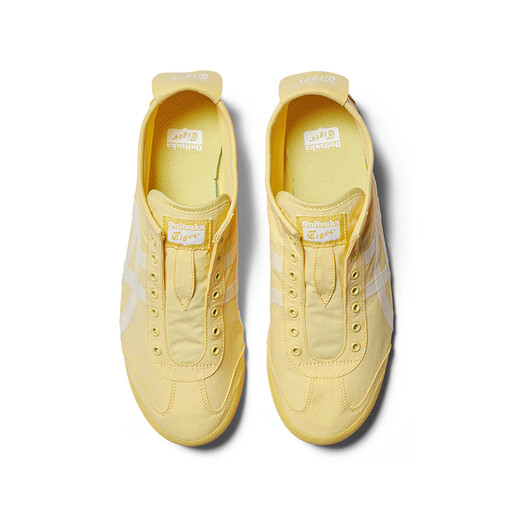 Onitsuka Tiger Sports Casual Shoes for Men and Women Lazy Breathable Shoes MEXICO 66 SLIP-ON Light Yellow 38