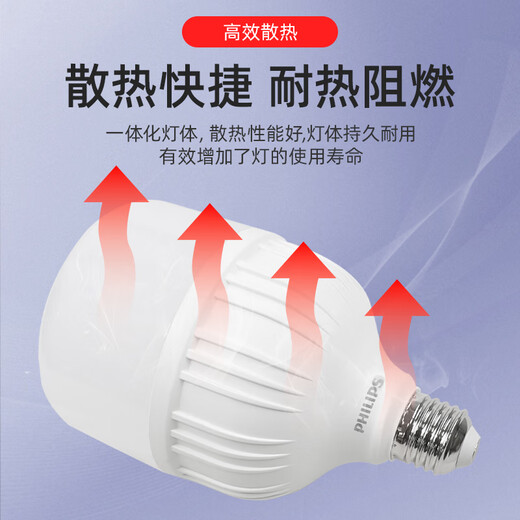 Philips (PHILIPS) LED bulb high color rendering high power 20W cylindrical bulb high brightness energy-saving lighting bulb light source E27 screw white light 6500K
