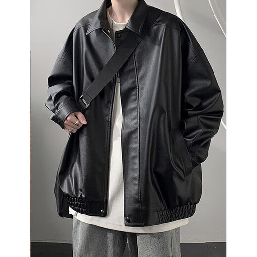 Digada Black Pu Lederjacke Herren Herbst und Winter American Retro Pussy Motorradstil Lederjacke Herrenmarke Vendy Utile Top WJS-W9274 Black 2xl