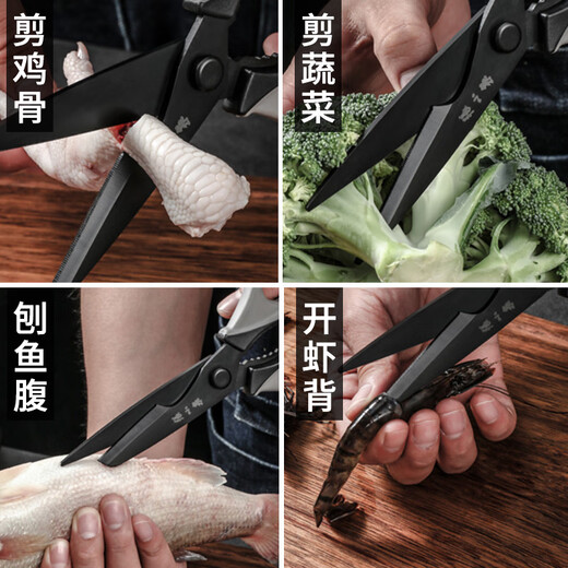 Zhang Xiaoquan Tijeras Cocina casera Tijeras de Titanio Tijeras Multifuncionales de Acero Inoxidable Clip Tijeras de Nogal Tijeras para Carne Tijeras para Barbacoa Vegetal Tijeras de Cocina chapadas en Titanio
