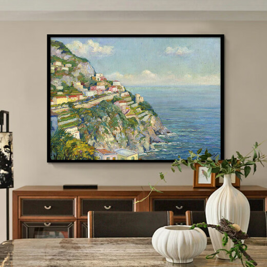 Dinger Eindruck weltberühmte Gemälde Nordisch Einfache dekorative Malerei Wohnzimmer Esszimmer Schlafzimmer Hängende Malerei Nische Kunst Landschaft Ölmalerei Landschaftsmalerei GML983 Starnberg's Spring Garden Rahmen Größe 70x100 cm