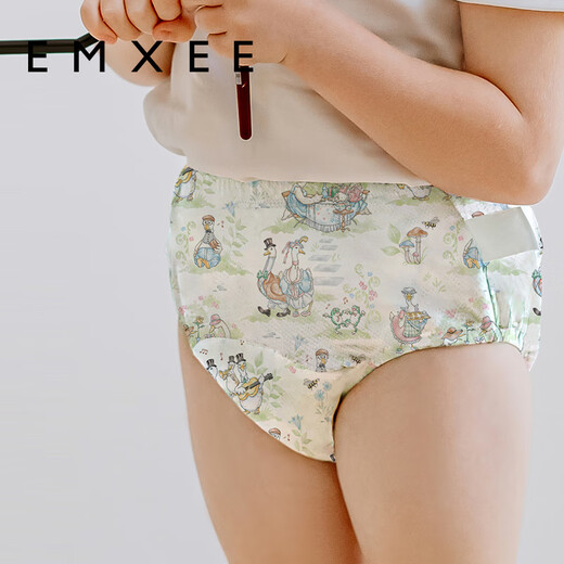 Manxi (EMXEE) Toilet Training Pants for Men and Women Baby Diapers Washable Children's Underwear Ring Diapers Big Goose Tea Party 90 Size