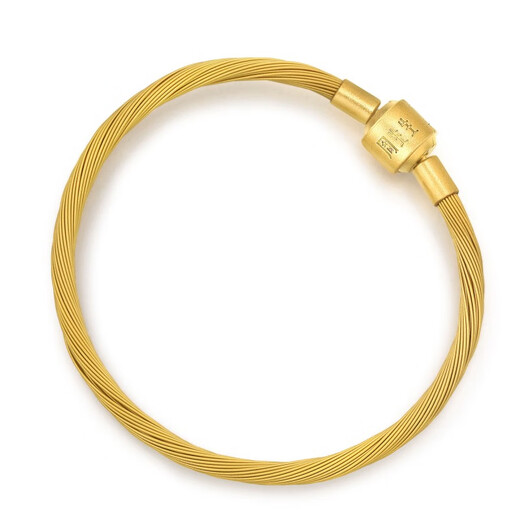 Zhou Shengsheng [Dünnes Seil] Goldenes Armband Charme Perlen Seil 3mm Dünnversion Armband Edelstahl Seil W17