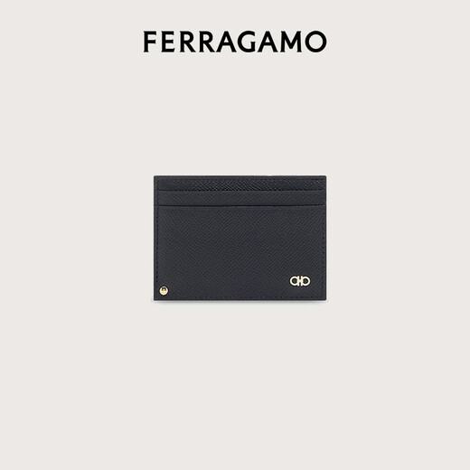Ferragamo men's black card holder 0775660 gift for boyfriend