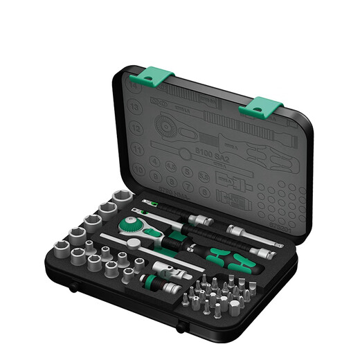 Wera Zyklop 8100SA2 ratchet socket 42-piece set 1/4 inch metric 42 pieces (300