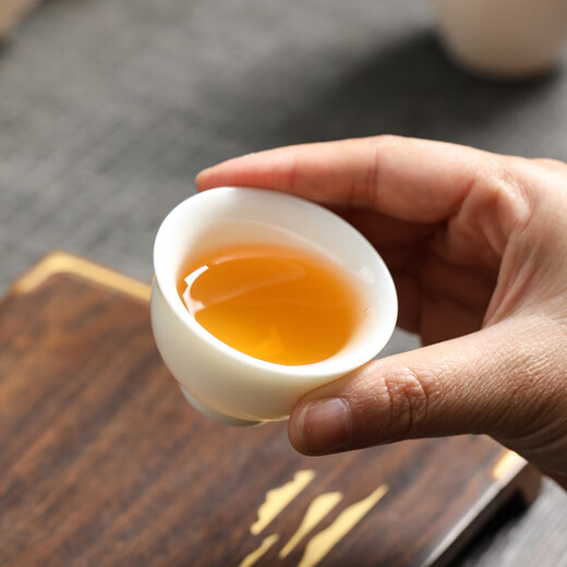 MULTIPOTENT Complete Kung Fu Tea Set Chinese White Mutton Fat Jade Porcelain Ceramic Tea Set Gift Box White Porcelain 13-Head Gift Box Set