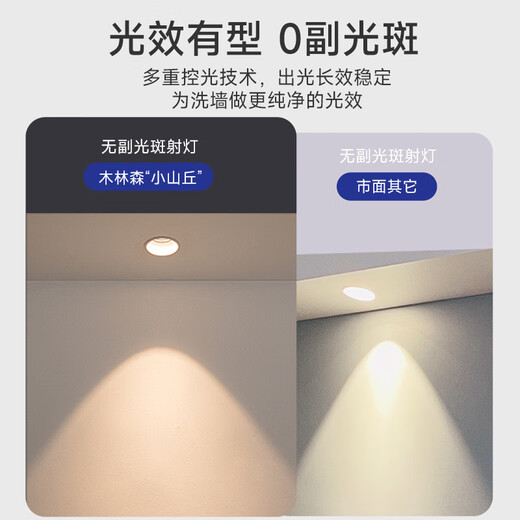 科至途定制照明全光谱防眩筒灯射灯客厅家用D筒灯嵌入式小山丘射灯 咨询客服享专属配光方案勿拍