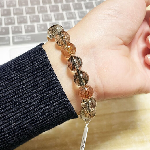 DL 1998 Fat donglai calidad pulsera de cristal rubio Tianlan Black Gold Super Seven Crystal Bracelet Mica Double Wheel Gold Strawberry CH9767