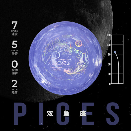 X-COMXCOM Ike Constellation Golf Frisbee Tray Throw FAIRWAY DRIVER Professional Competition Special Pisces-Mars (170-175g)