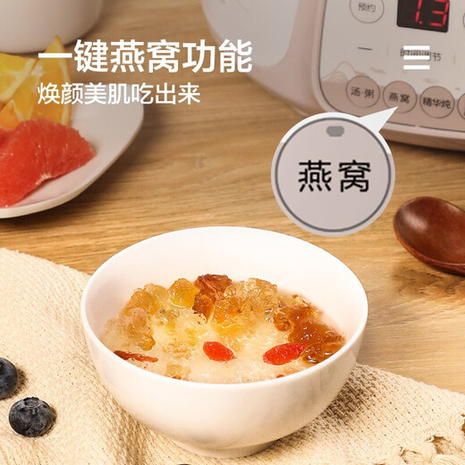 SUPOR electric stew pot, water-proof stew pot, household multi-functional steaming and cooking all-in-one soup pot 2.5L ceramic four-gallon 3-5 people smart reservation baby porridge baby food supplement electric stew pot DZ25YC831 2.5L
