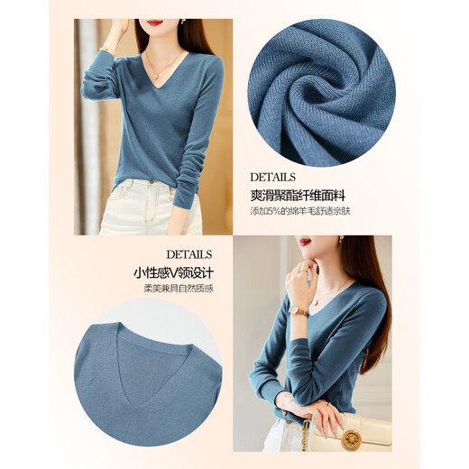 Demana Capsule Wardrobe Series Spring and Autumn Paper Man V-neck Sweater Lazy Hidden Body Loose Feeling Knitted Sweater Women's Top