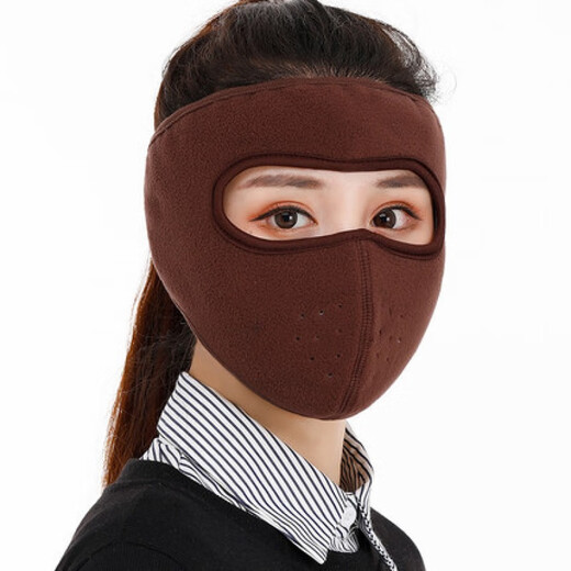 
HengTravler Autumn and Winter Masks Outdoor Cycling Warm Thickened Neck and Ear Masks Men's and Women's Windproof Electric Vehicle Full Face Mask Neck Guard Winter Style - Black