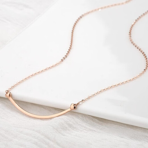 Fat Donglai's same smile necklace 18k smiling face for women rose gold full of diamonds light luxury color gold small clavicle chain rose gold with diamonds