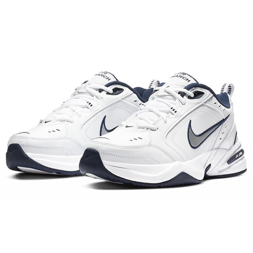 Nike NIKE men's autumn and winter dad shoes AIR MONARCH IV sports training shoes 415445-102 white blue 42