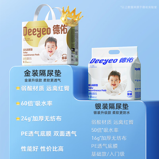 德佑 婴儿隔尿垫新生儿宝宝一次性床垫护理垫吸水透气不回渗隔尿垫 【新升级】金装S码80片