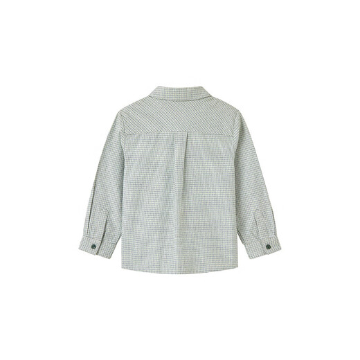 Ying's shopping mall same style children's clothing shirt pure cotton spring and summer long-sleeved tops boys new clothes gray moss green 80 cm