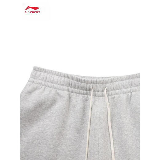 Li Ning BADFIVE velvet warm sweatpants men's 2025 winter new straight-leg loose sweatpants floral gray moon watch mixed gray-2 2XL (185)