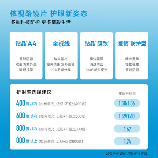 依视路依视路视满分非球面青少年儿童近视镜片钻晶膜岩定制2片装赠镜框 施洛华-全框-SF719C16-黑色 依视路视满分宇宙片钻晶膜岩（R)