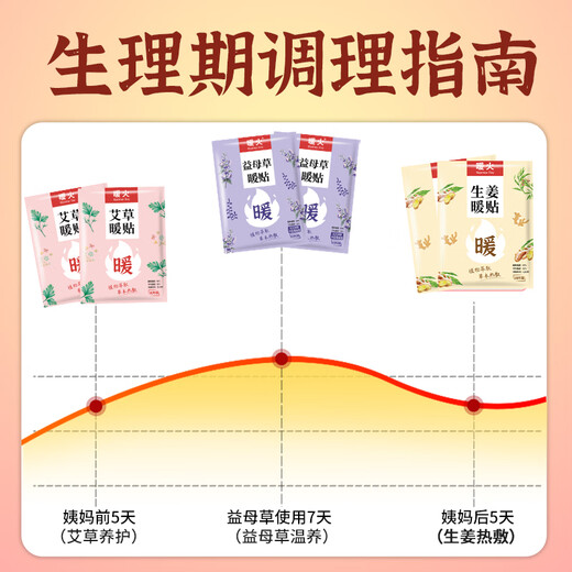 Nuanhuo Nuanbao Warming Patch 30 pieces, mugwort, motherwort and ginger, 10 pieces each Gong Nuan Auntie Warm Waist Warmer self-heating to keep warm