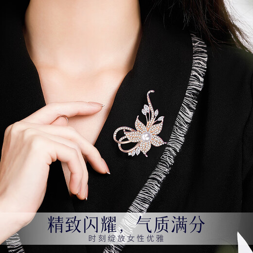 Huaying (HUAYING) Light Luxury High-end Brooch Ladies Corsage Set Gift Box Jewelry Anniversary Birthday Gift for Girlfriend and Wife Light Luxury and Elegant *Angel Wings Brooch*Exquisite Gift Box