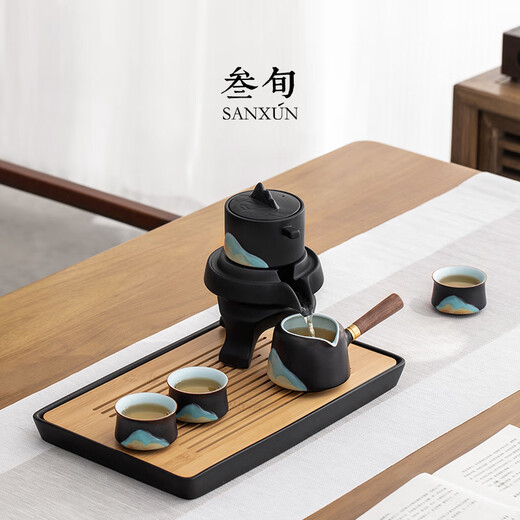 Thirty-year-old remote mountain automatic Kung Fu tea set household high-end light luxury lazy tea artifact teapot gift box