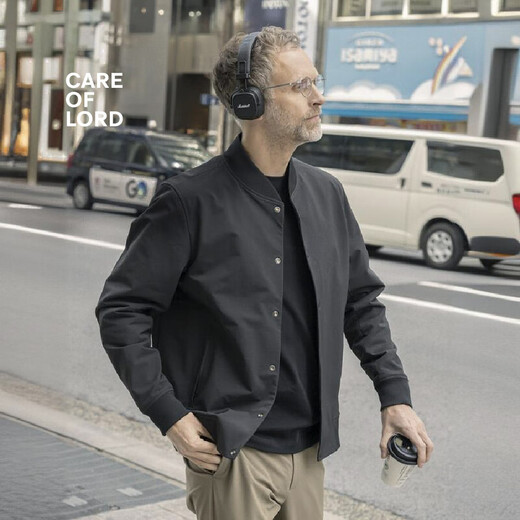 CARE OF LORD Navigator Series Spring and Autumn Men's Stand Collar Business Jacket Microsoft Shell Flight Casual Jacket 7660 Textured Black L