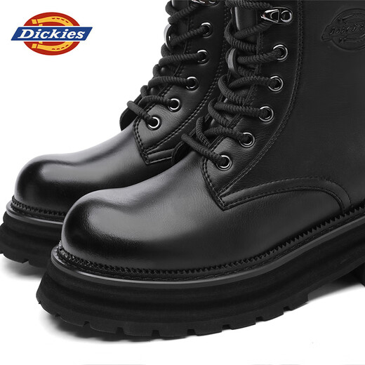 Dickies Martin Boots Men's Boots Spring Boots Men's Couple Heightening Thick Sole British Work Boots Versatile Men's Shoes Black 40